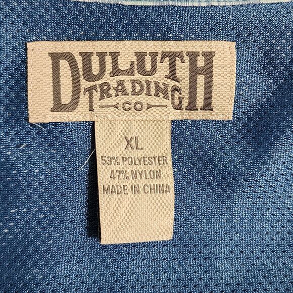 Duluth Trading Mens Roll-Tab Sleeve Plaid Vented-Back Button-Down Shirt Blue XL - Picture 6 of 7